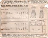 1940's McCall's Juniors Evening Dress with Dropped Shoulder and Ruffle accents Pattern  - Bust 29" - No. 6547