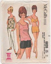 1960's McCall's Two Piece Swim suit, Top, Shorts and Pants Pattern - Bust 34" - No. 6820