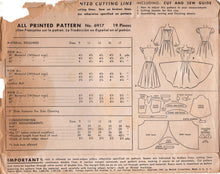 1940's McCall's Juniors Dress Pattern with Gathered Neckline and Ruffle accents  - Bust 29" - No. 6917