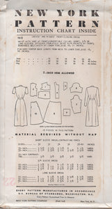1950's New York One Piece Dress with Large Yoke and Patch Pockets - Bust 32" - No. 702