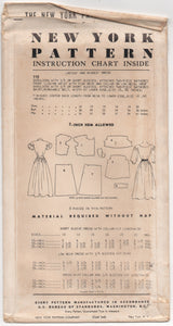 1950's New York One Piece Dress with Moulded Shoulder and Two Sleeve styles - Bust 30" - No. 712