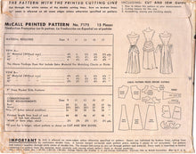 1940's McCall's Juniors Boat Neck Dress Pattern with Large Collar and Pleated Apron Front  - Bust 29" - No. 7175
