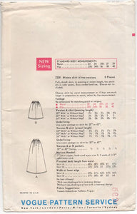 1960's Vogue Maxi or Midi Skirt - Waist 25.5" - No. 7259