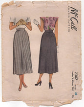 1940's McCall Day Skirt - Waist 28" - No. 7307