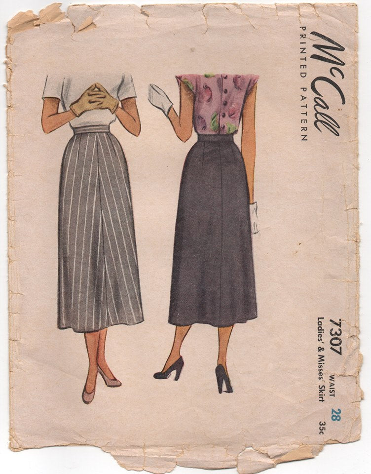 1940's McCall Day Skirt - Waist 28