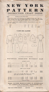 1940's New York Teenage Blouse and Skirt with Front Tie - Bust 30" - No. 741