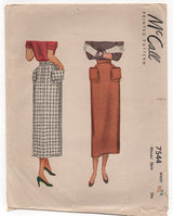 1949 McCall Slim fit skirt with fold over pocket - Waist 24" - No. 7544