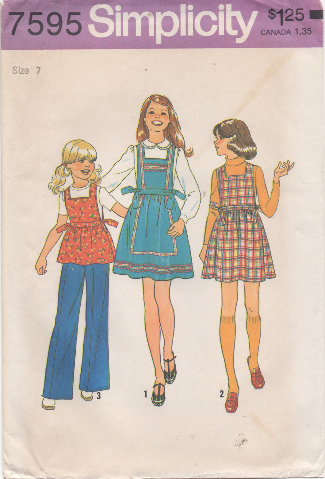1970's Simplicity Jumper Dress and Pants Pattern - Chest 26