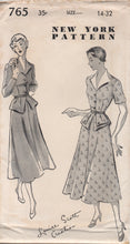 1950's New York Two Piece Dress with Single or Double Peplum - Bust 32" - No. 765