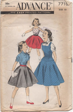 1950's Advance Child's Blouse, Jumper top and Skirt- Chest 28