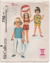 1960's McCall's Child's Top and Shorts or Pants - Chest 21" - No. 7793