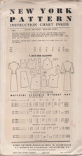 1950's New York One Piece Dress with Short or 3/4 Sleeves and Vest - Bust 30" - No. 785