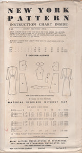 1950's New York Slim Fit Sheath Dress with V Neck or Mandarin Collar and Belt - Bust 29" - No. 787
