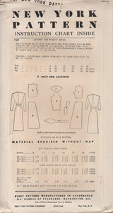 1950's New York Slim Fit Sheath Dress with V Neck or Mandarin Collar and Belt - Bust 31" - No. 787