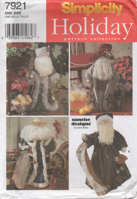 1990's Simplicity Sunrise Designs Santa Claus and Clothes Christmas Craft pattern - UC/FF - No. 7921