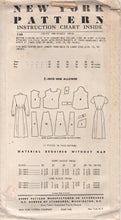 1950's New York Shirtwaist Dress with Large Pockets Pattern - Bust 34" - No. 798