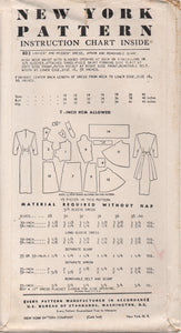 1950's New York One Piece Dress with Side Plait Skirt, Apron and Scarf - Bust 32" - No. 803