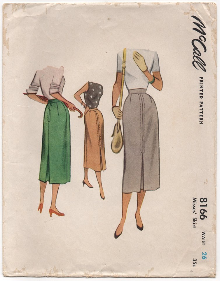 1950's McCall Slim fit skirt with saddle stitching - Waist 26