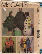 1980’s McCall's Child's Christmas Tree, Snowman, Crayon and Pumpkin Costume pattern - Chest 25-27” - No. 8199