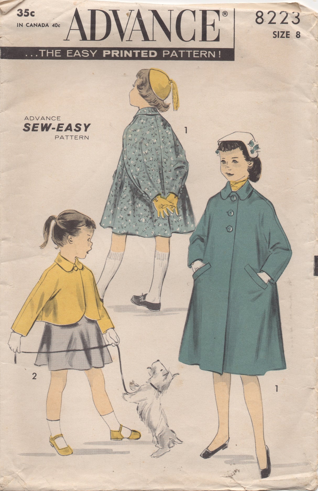 1950's Advance Child's Long Swing Coat or Short Coat Pattern - Chest 26" - No. 8223