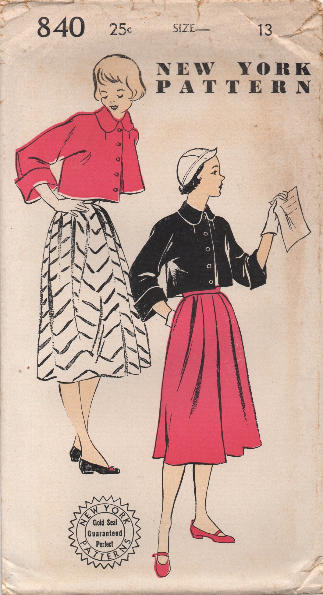 1940/50's New York Cropped Bolero Jacket and Softly pleated Skirt - Bust 31