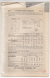 1950's Butterick Blouse in Two Lengths and Slim Skirt Pattern - Bust 34" - No. 8424