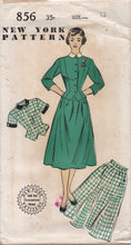 1950's New York Two Piece Dress with Jacket with Drop down interest & Gathered Skirt - Bust 31" - No. 856