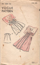 1940's Vogue Infant's Tucked Front Dress with Puff Sleeves - Infant - No. 2406