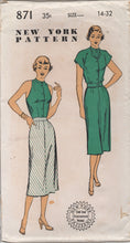 1950's New York Sleeveless Blouse, Straight Skirt and Drop Shoulder Jacket - Bust 32" - No. 871