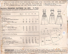 1940's McCall's Evening Gown with Sweetheart Neckline and Yoked Skirt pattern - Bust 32" - No. 6834