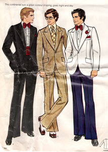 1970's Vogue Men's Suit including Jacket and Pants - Chest 40" - No. 8890