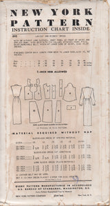 1950's New York One Piece Dress with Two Sleeve options and Slim Bow - Bust 32" - No. 890