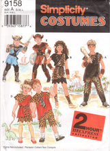 1990's Simplicity Child's Prehistoric Costume - Size 2-12 - No. 9158