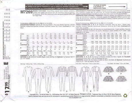 2010's McCall's Catsuit, Harley Quinn, Ivy costume pattern - Size 4-12 - No. M7269