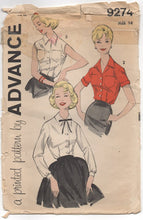 1960's Advance Button Up Blouse in 3 Sleeve lengths - Bust 34" - No. 9274
