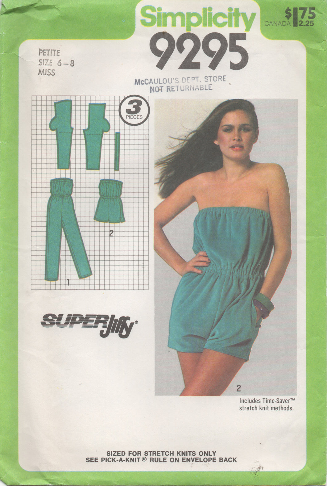 1970's Simplicity Romper in Two Lengths - Bust 30.5-31.5