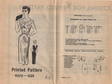 1960's Marian Martin One-Piece Dress with Side Panel Accents Pattern - Bust 34" - No. 9370