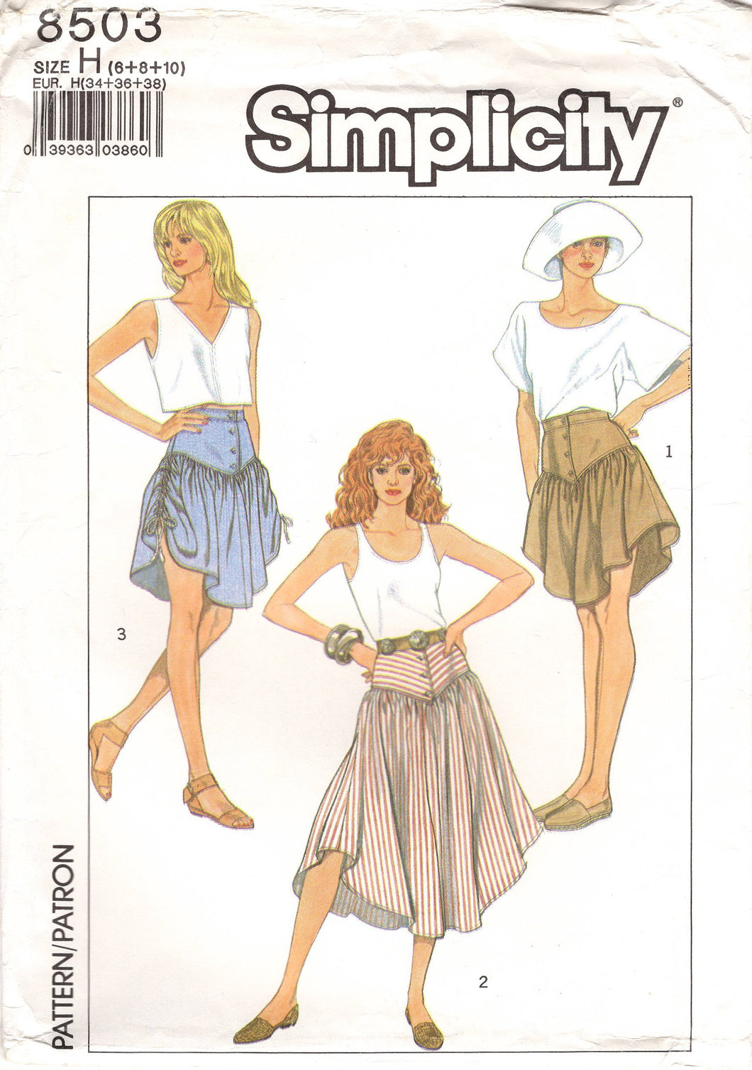 1980's Simplicity Yoked Skirt pattern in Two Lengths - Waist 23-25