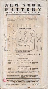 1950's New York One Piece Dress with Scallop Trim and Scallop Peplum - Bust 29" - No. 946
