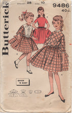 1960's Butterick High Neck Dress with Plastron and pockets  - Chest 28" - No. 9486