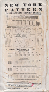 1950's New York One Piece Shirtwaist Dress with Triangular Pockets - Bust 32" - No. 963