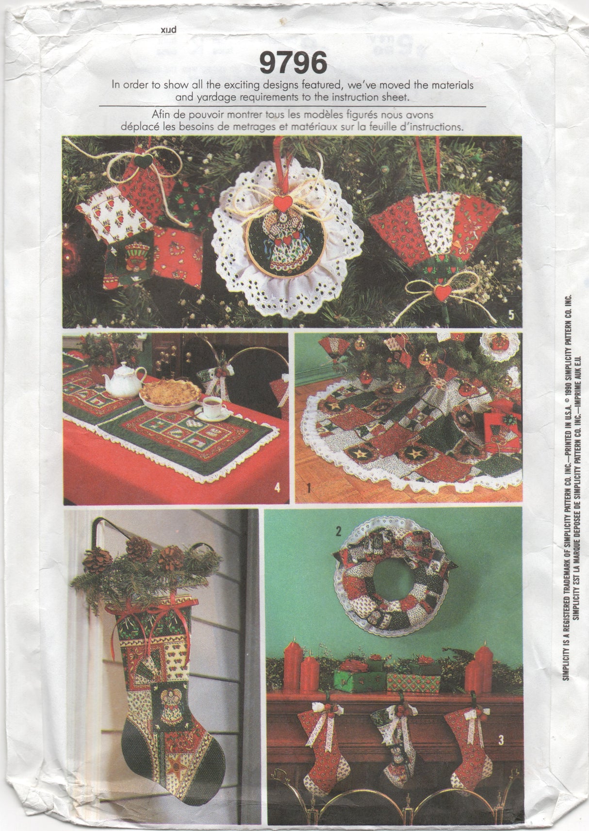 1990's Simplicity Wamsutta Christmas Decor pattern - No. 9796