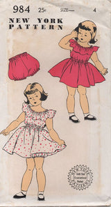 1950's New York Girl's Dress with Ruffle Collar and Bloomers - Chest 23" - No. 984