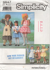 1990's Simplicity Child's Storybook Costume collection Pattern - Size 3-8 - No. 9947