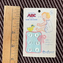 1950’s Blue Bonnet ABC Pearl Baby Buttons - Opaque - on card