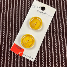 1970’s BGE Originals Yellow formed Plastic Buttons - Opaque - on card