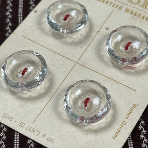 1950’s Le Chic Pressed Glass Buttons - Clear - on card