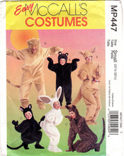 2010's McCall's Adult Animal Costume, Bunny, Bear, Cat, Lion, Kangaroo pattern - Chest 31.5-32.5” - No. MP447
