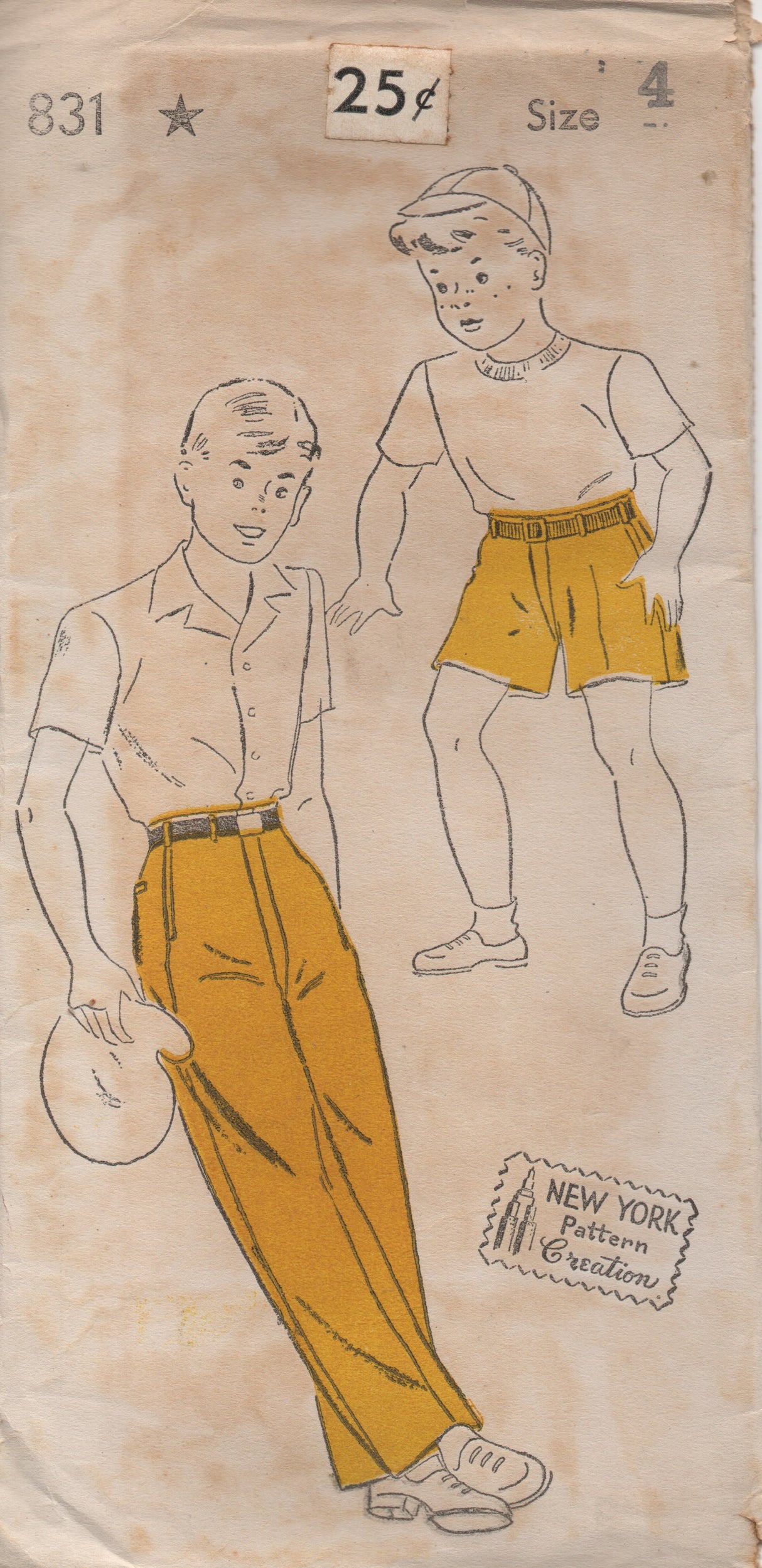 1940's New York Boy's High Waisted Trousers and Shorts - Waist 23" - No. 831