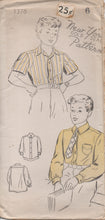 1940's New York Child's Button Up Shirt with or without Pocket - Chest 24" - No. 1376